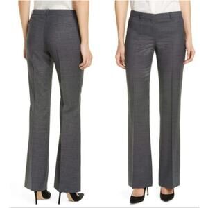 Boss NWT Tulea Wool Blend Slim Boot Cut Dress Pants Gray Size 10 Flat Front